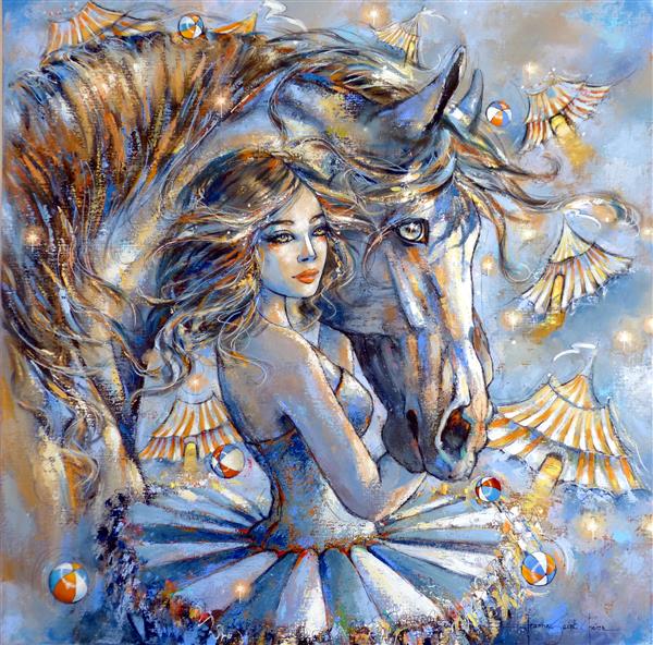 Chevaux de cirque, art, peinture