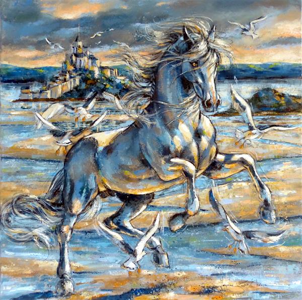 Cheval et Mont Saint Michel